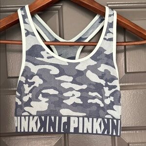 PINK blue camo Camouflage Sports Bra